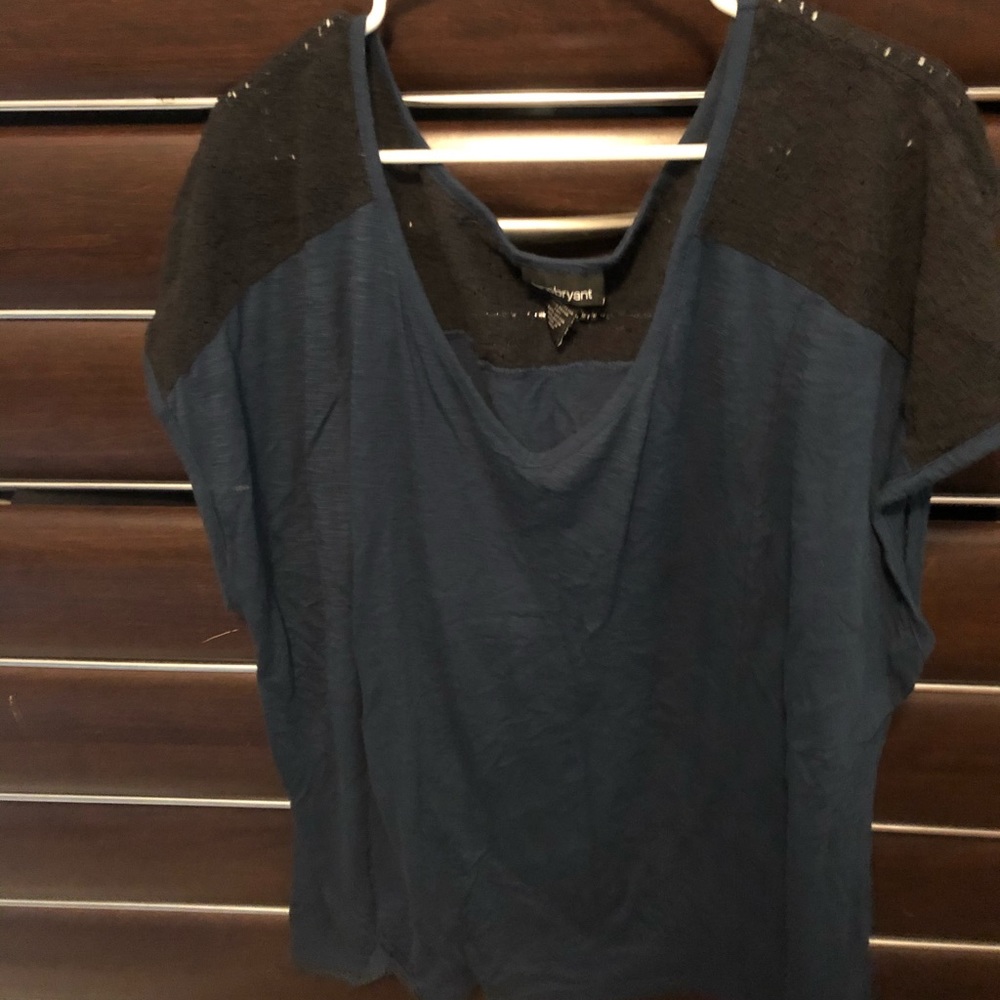 Blue shirt with lace